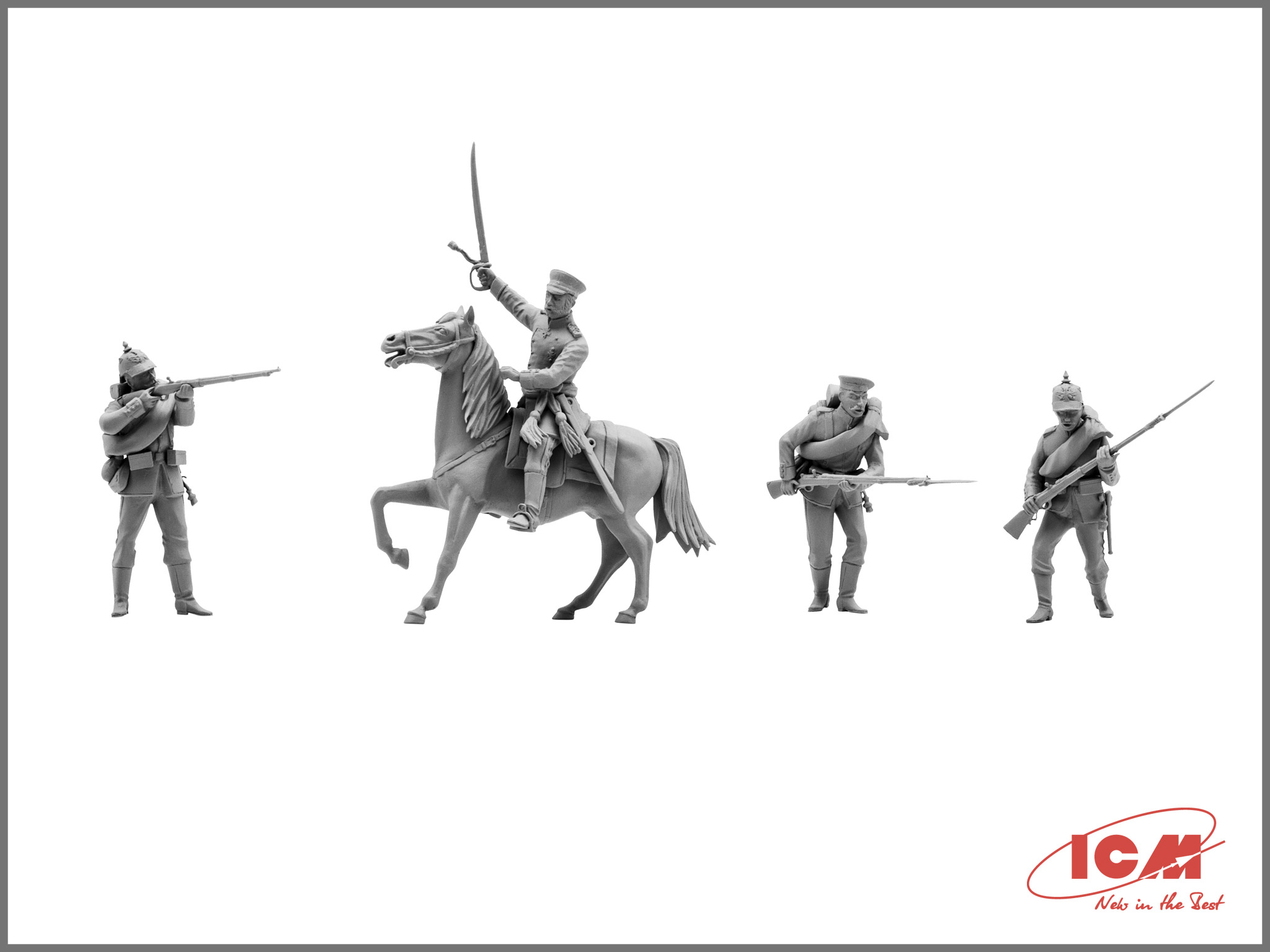 1870-1871 4 Figures 1 Officer French Line Infantry 3 Soldiers 1:35 Model Kit 